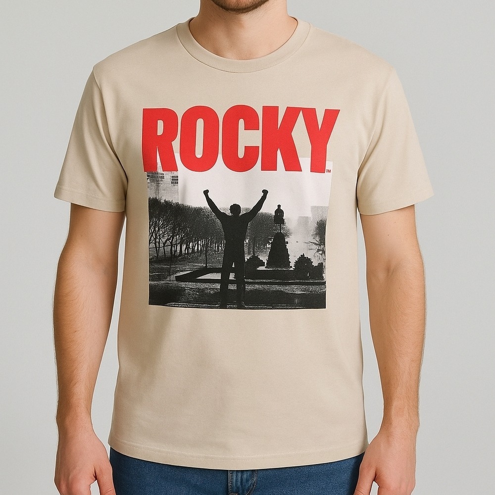 MGM Studios/Rocky V/Beige Graphic T-Shirt‎ for Men